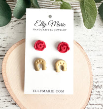 Load image into Gallery viewer, EM Derby clay earrings
