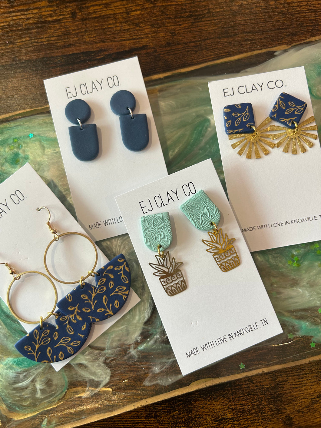 Navy earrings 1.11