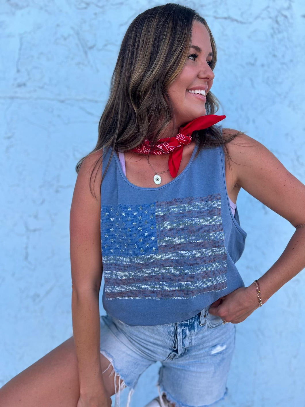 USA flag tank