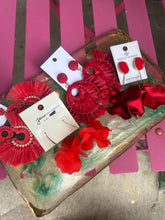Load image into Gallery viewer, Red Derby earrings
