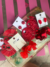 Load image into Gallery viewer, Red Derby earrings
