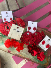 Load image into Gallery viewer, Red Derby earrings
