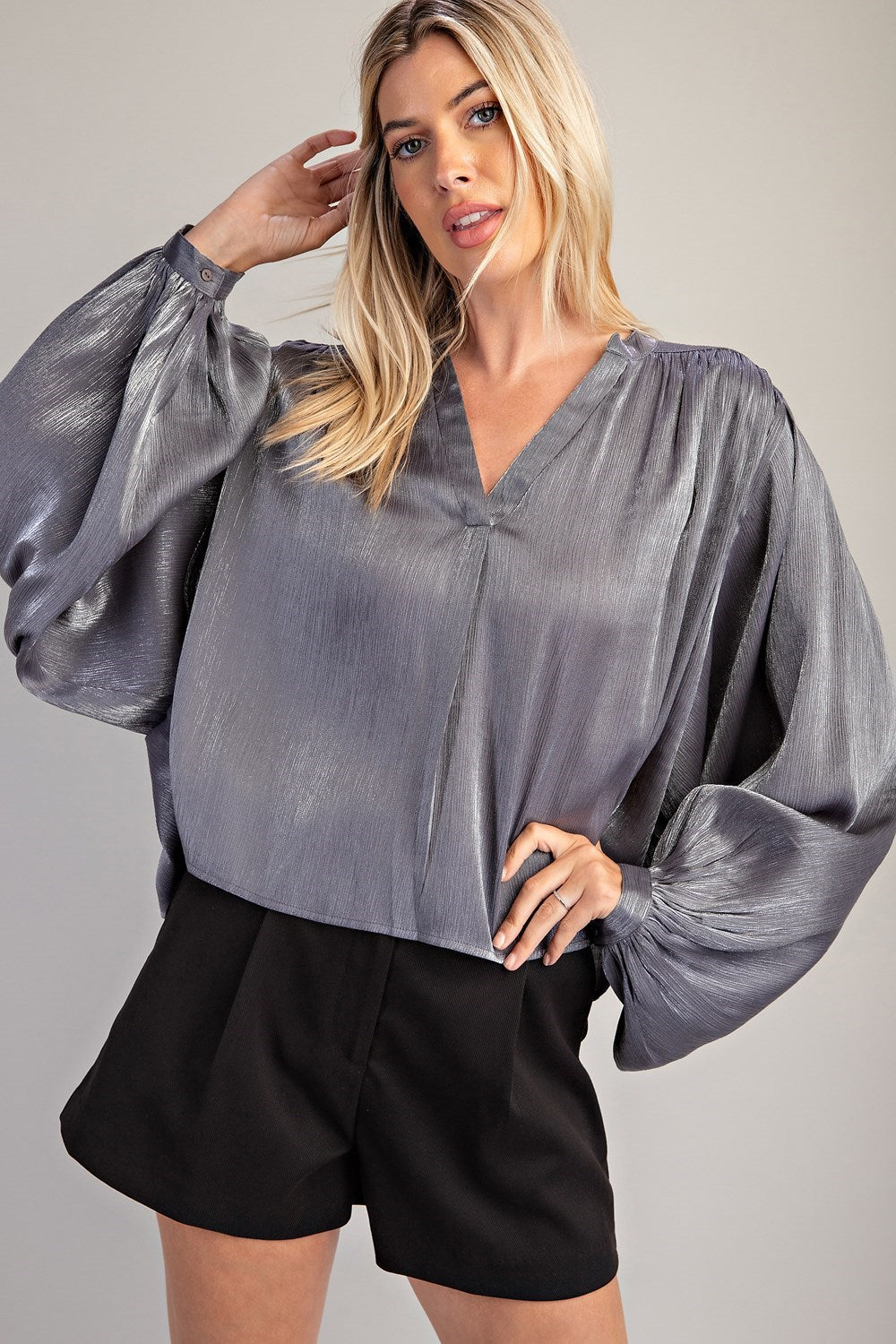 Balloon sleeve blouse