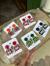 Load image into Gallery viewer, Checkerboard local school earrings
