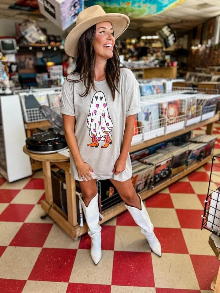 Boo in boots tee