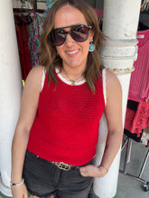 Load image into Gallery viewer, Sleeveless Sweater with Contrasting Edges &amp; Jacquard Detail
