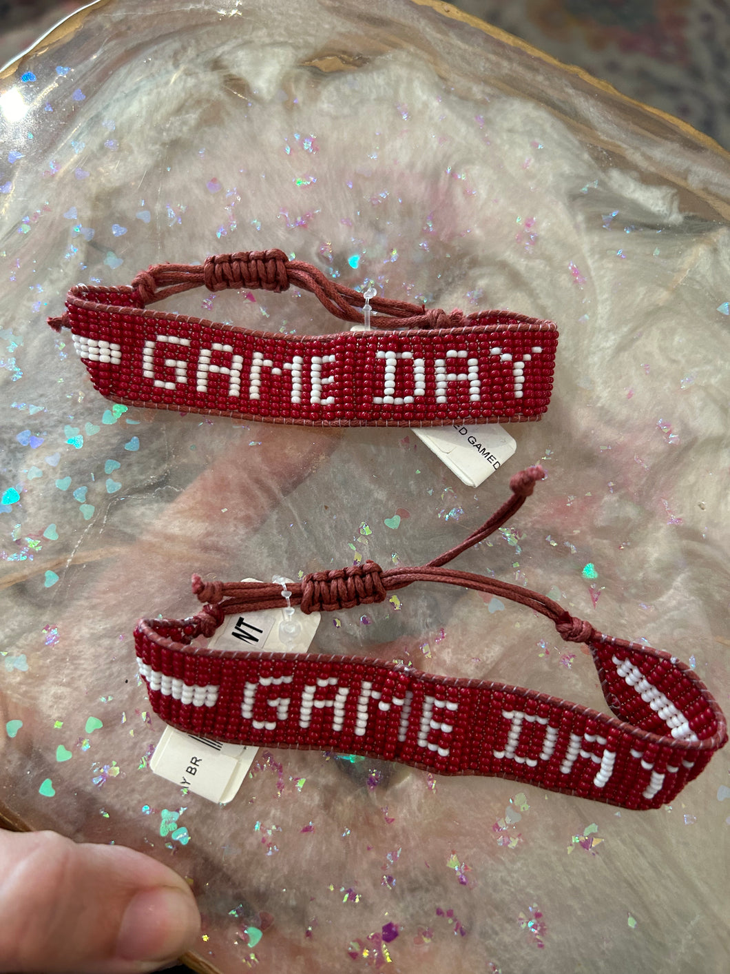 Game day seed bead bracelet