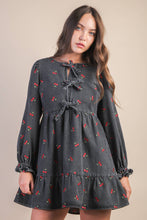 Load image into Gallery viewer, Soft Washed Denim Printed Casual Mini Dress
