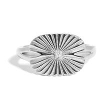 Load image into Gallery viewer, Gold Stainless Steel Cubic Zirconia Sunburst Rectangle Ring
