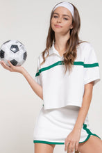 Load image into Gallery viewer, Short Sleeve Oversized Soft Scuba Polo Top
