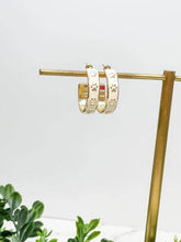 Load image into Gallery viewer, Paw Pattern Enamel Hoop Earrings
