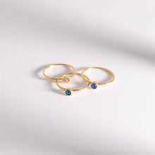 Load image into Gallery viewer, 18K Gold Birthstone Stacking Ring
