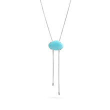 Load image into Gallery viewer, 18K Gold PVD Stainless Steel Turquoise Charm Bolo Necklace
