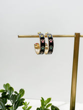 Load image into Gallery viewer, Paw Pattern Enamel Hoop Earrings
