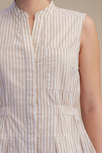 Load image into Gallery viewer, Sleeveless V-neck Fit &amp; Flare Shirtdress
