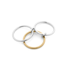 Load image into Gallery viewer, 18K Gold Stainless Steel Mixed Metal Triple Intertwined Ring
