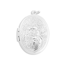 Load image into Gallery viewer, 18K Gold PVD Stainless Steel Textured Oval Locket Pendant
