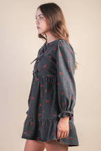 Load image into Gallery viewer, Soft Washed Denim Printed Casual Mini Dress
