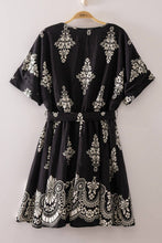 Load image into Gallery viewer, Split Neck Printed Mini Boho Dress
