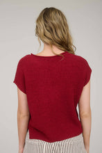 Load image into Gallery viewer, SPLIT NECK SHORT SLEEVE KNIT PULLOVER
