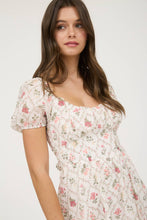 Load image into Gallery viewer, FLORAL CORSET DETAIL BACK TIE MINI DRESS
