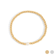 Load image into Gallery viewer, 18K Gold PVD Stainless Steel Stretch Bracelet with Pearl
