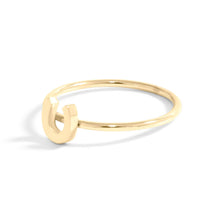 Load image into Gallery viewer, 18K Gold PVD Stainless Steel Horseshoe Stacking Ring
