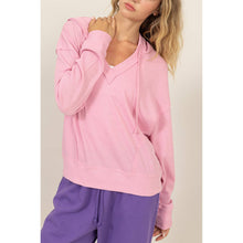 Load image into Gallery viewer, DZ25A136-RELAXED FIT NOTCH NECK RIBBED HOODIE
