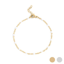 Load image into Gallery viewer, 18K Gold PVD Stainless Steel White Confetti Chain Bracelet
