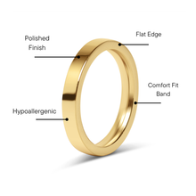 Load image into Gallery viewer, 18K Gold Stainless Steel Blank Flat Band Ring
