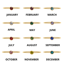 Load image into Gallery viewer, 18K Gold Birthstone Stacking Ring
