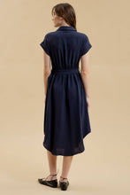 Load image into Gallery viewer, PLUS COLLARED BUTTON DOWN BELTED MIDI DRESS
