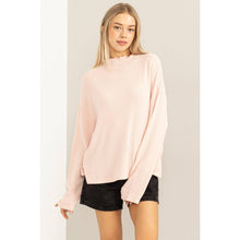 Load image into Gallery viewer, Oversized High Neck Top With Side Slit
