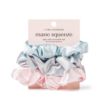 Load image into Gallery viewer, Lemon Lavender Mane Squeeze Oversized Satin Scrunchies 3pack
