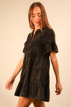 Load image into Gallery viewer, ND31579-Mineral Washed Baby Bell Sleeve Woven Mini Dress
