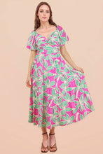 Load image into Gallery viewer, Floral Printed Puff Sleeve Resort Midi Dress
