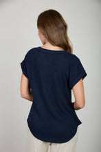 Load image into Gallery viewer, V NECK SHORT SLEEVE TEXTURED KNIT TOP
