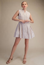 Load image into Gallery viewer, Sleeveless V-neck Fit &amp; Flare Shirtdress
