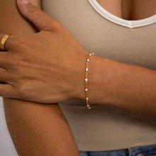 Load image into Gallery viewer, 18K Gold PVD Stainless Steel White Confetti Chain Bracelet
