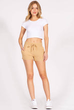 Load image into Gallery viewer, Solid color french terry casual shorts with draw string
