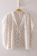 Load image into Gallery viewer, Romantic Floral Lace Tie Blouse
