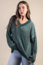 Load image into Gallery viewer, Oversized Two Tone Knit Casual Sweater Top
