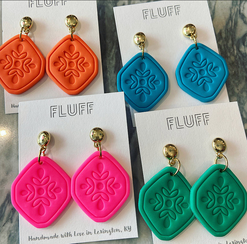 Fluff summer clay earrings