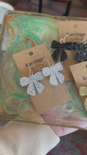 Load and play video in Gallery viewer, Glitter acrylic bow earrings

