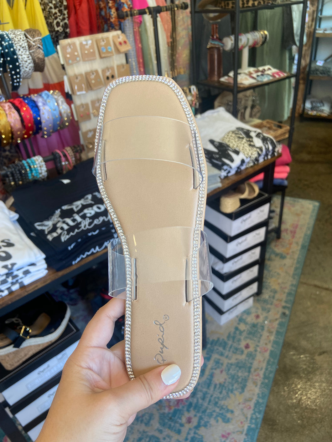 Clear strap sandals
