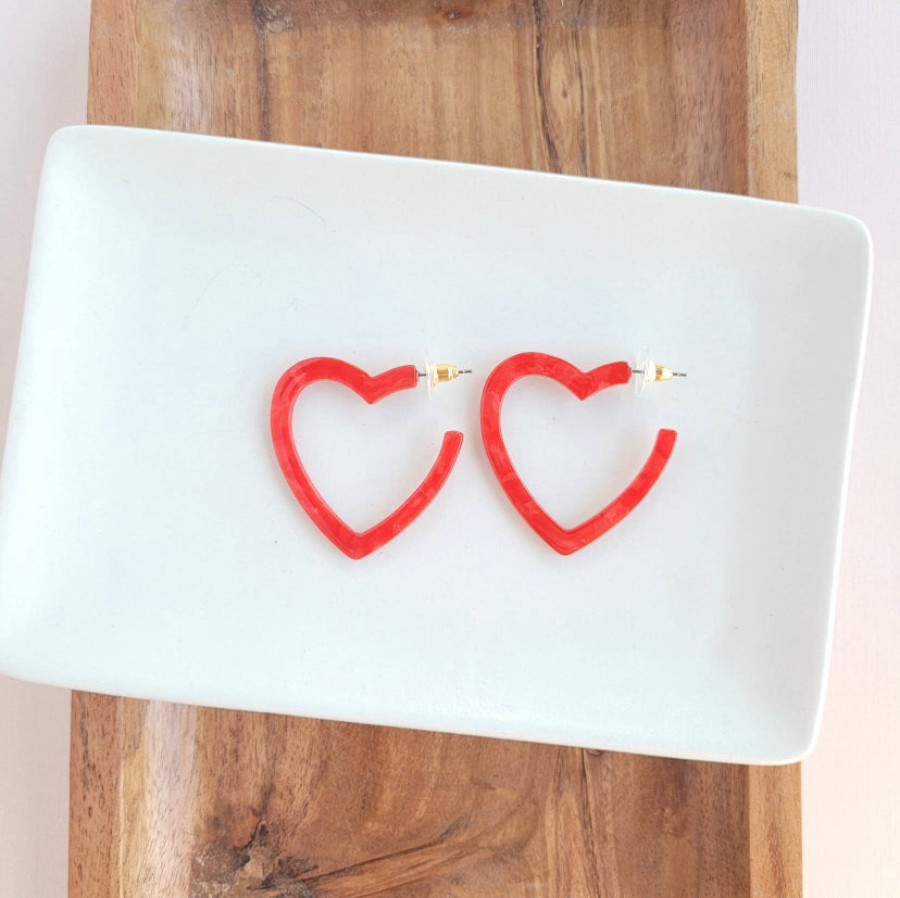 Acrylic heart hoops